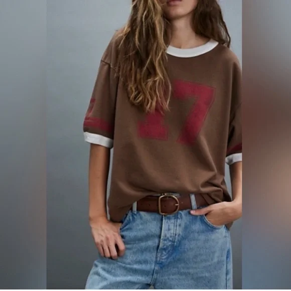 Free People x Ragabond Lost and Found Ringer Tee Size Small - Picture 2 of 8